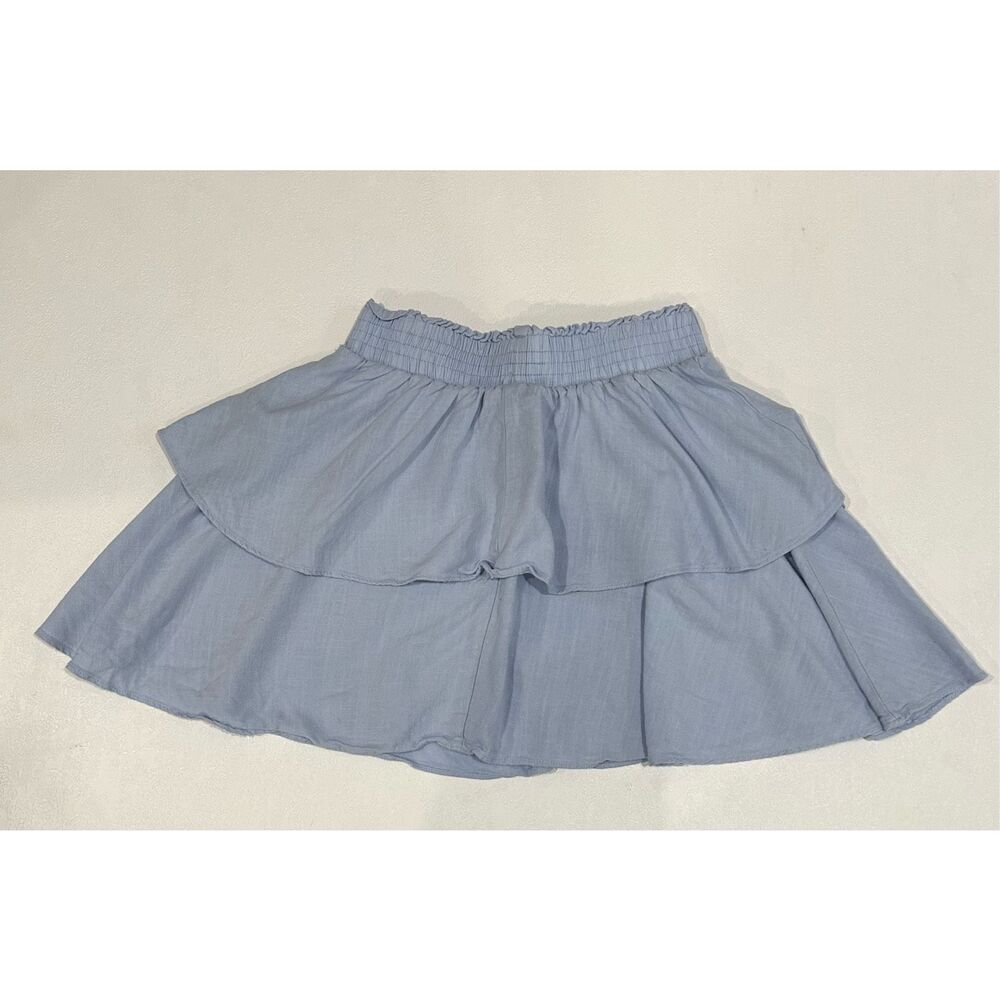 Princess Polly Light Blue Ruffle Mini Skirt Size 8 - Picture 2 of 3